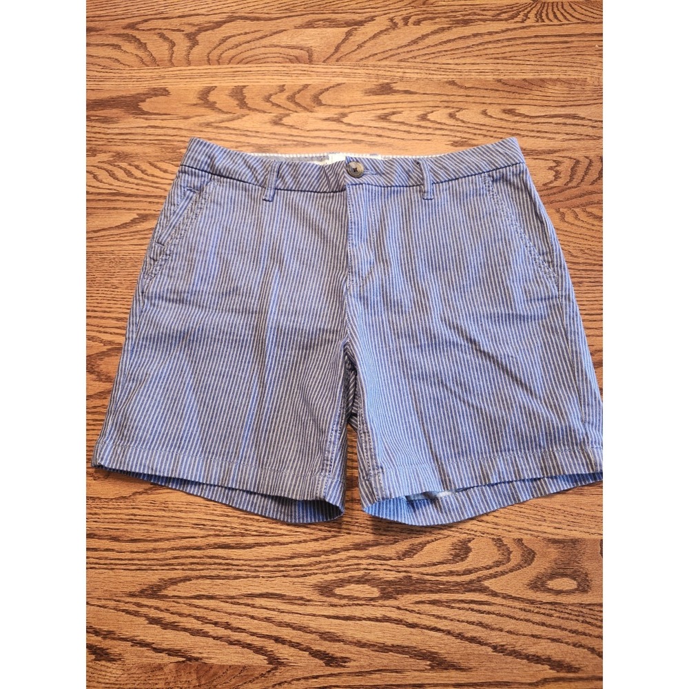 Fat Face Padstow Shorts Women's US Size 4 Blue Pinstripe 5.5" Chino Short